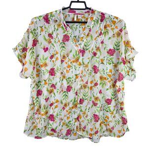Womens Est. 1946 Multicolor Blouse Short Sleeve 100% Polyester Size 22/24W